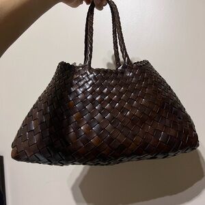 Dragon Diffusion Santa Croce Woven Small Bag Dark Brown